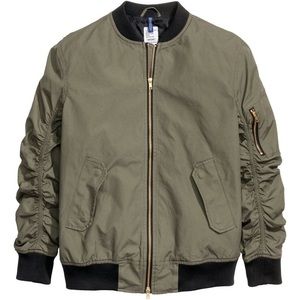 Green Bomber Jacket - Gold Zipper